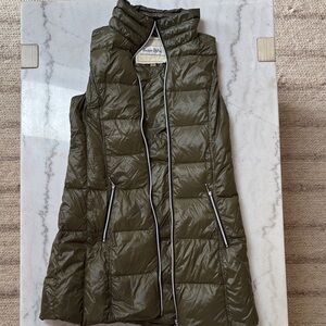 Puffer Long Vest- army green